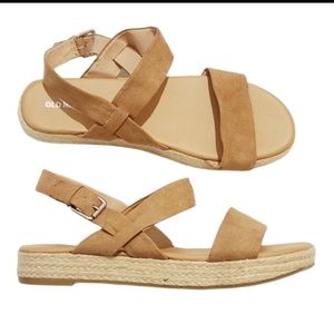 OLD NAVY Platform Espadrille Maple Glazed Ankle Strap Sandals NWT | Size 7